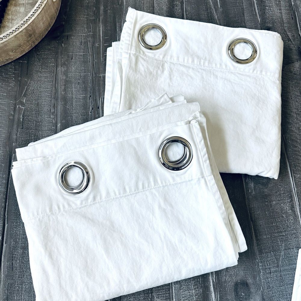 IKEA Wilj 2-pc Solid White Grommet Curtain Panels Set